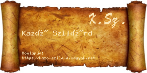 Kazó Szilárd névjegykártya